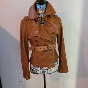 Bebe Camel Leather Jacket